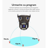 Camera de Supraveghere Tripla WIFI, 12MP, Exterior/Interior, Ultra HD, 5X zoom, Rotire, Leduri, Lumina, Comunicare