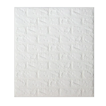 Tapet 3D caramizi albe, auto-adeziv pentru interior, 70 x 77 cm, 5 mm grosime