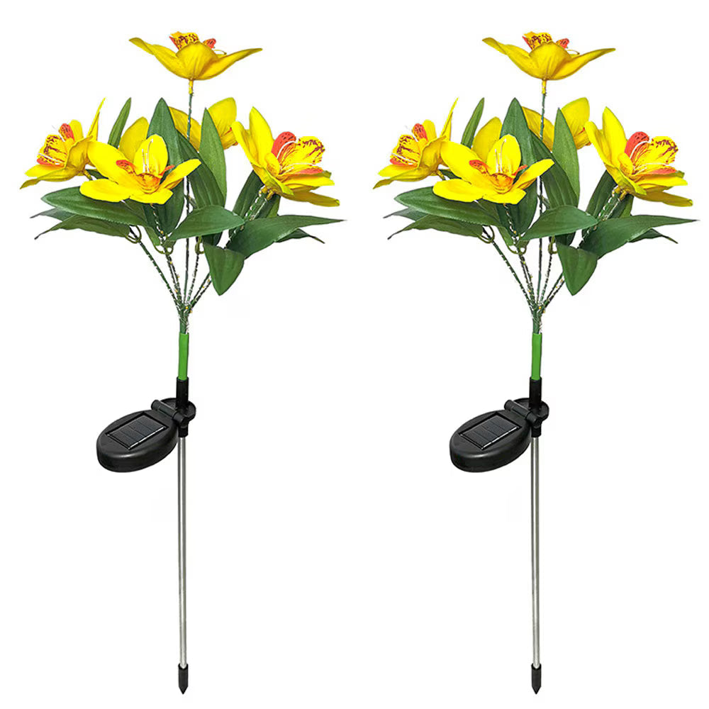 Set 2  lampi solare model Orhidee 70 cm pentru gradina iluminare decorativa exterior