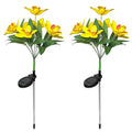 Set 2  lampi solare model Orhidee 70 cm pentru gradina iluminare decorativa exterior