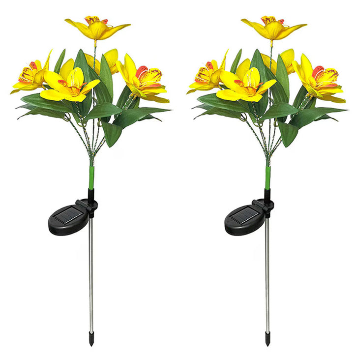 Set 2  lampi solare model Orhidee 70 cm pentru gradina iluminare decorativa exterior