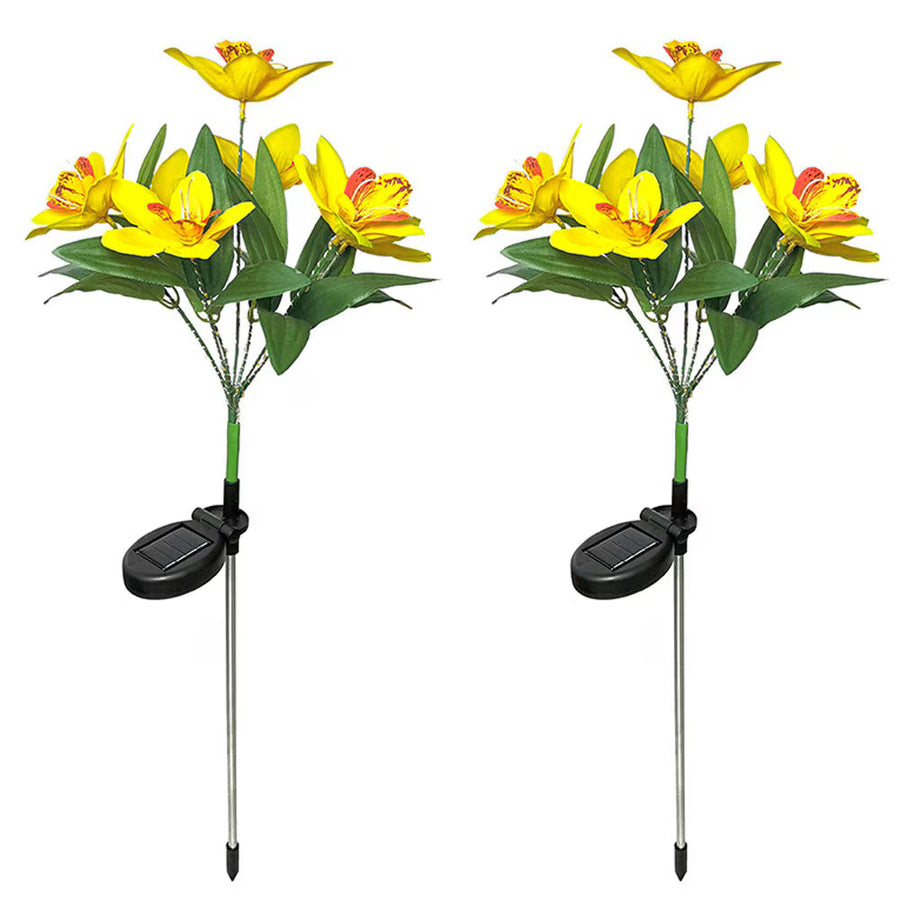 Set 2  lampi solare model Orhidee 70 cm pentru gradina iluminare decorativa exterior