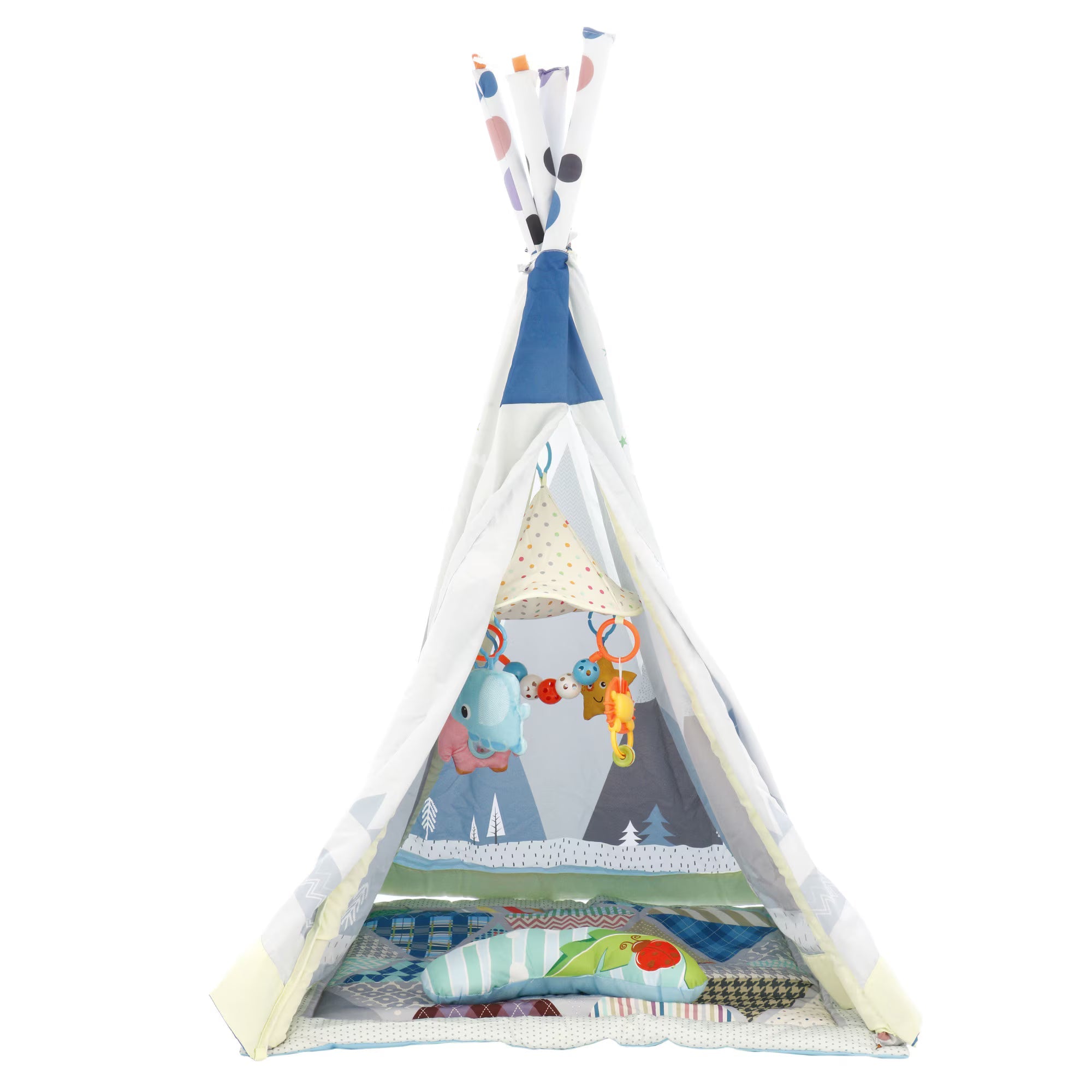 Centru de joacă complet  cu cort, salteluță, pernuta, și 4 jucării – de la 6 luni la 5 ani, 82x1.26 cm