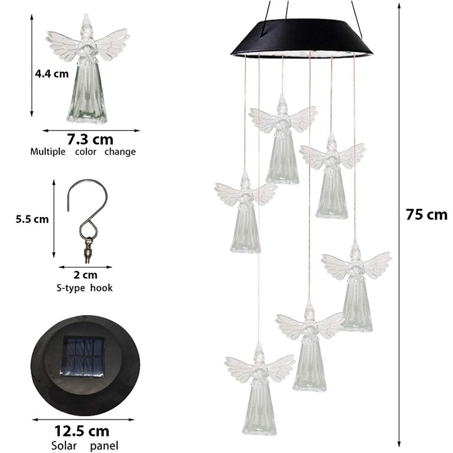 Ghirlanda solara decorativa ingerasi cu lumini LED multicolore si senzor de lumina IP55