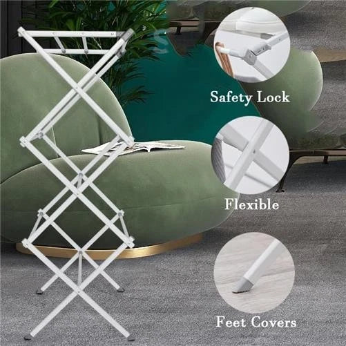 Uscator rufe metalic pliabil 3 niveluri, 11 bare, 74x103x38cm