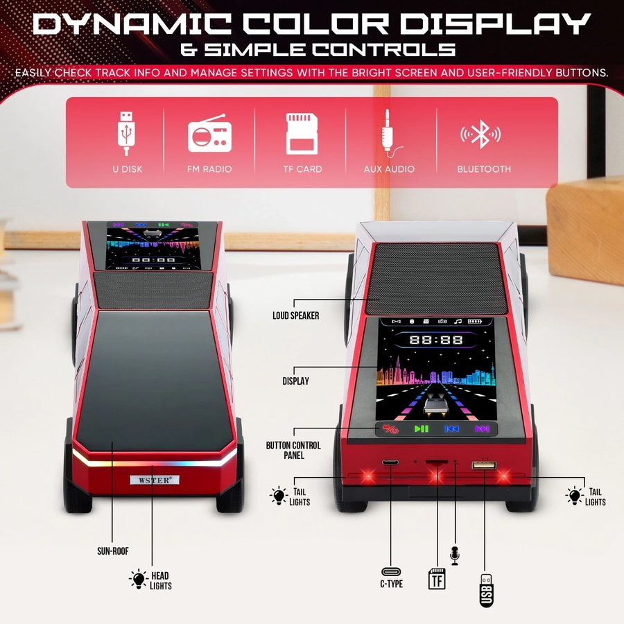 Boxa Portabila Cyber Truck Speaker Wireless TWS cu Sunet 3D si Design Futurist