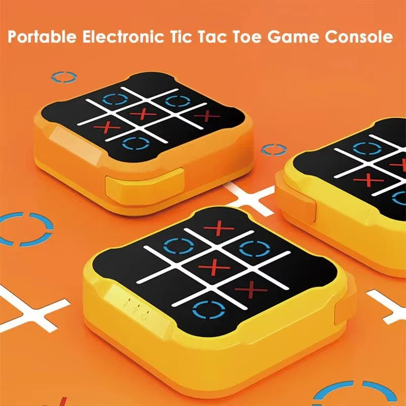 Joc electronic X și O – 4 în 1, consolă portabilă educativă pentru copii și adulți