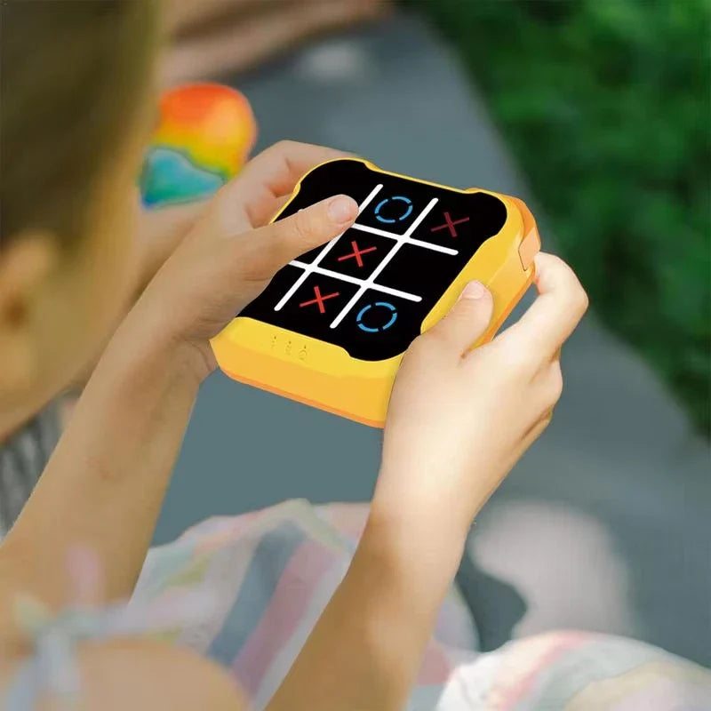 Joc electronic X și O – 4 în 1, consolă portabilă educativă pentru copii și adulți