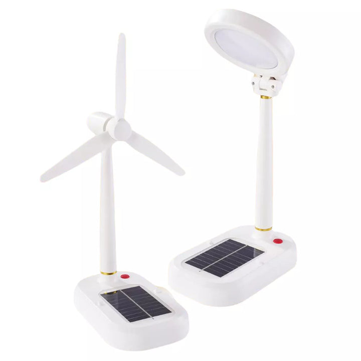Lampa ventilator 2-în-1 cu panou solar și USB