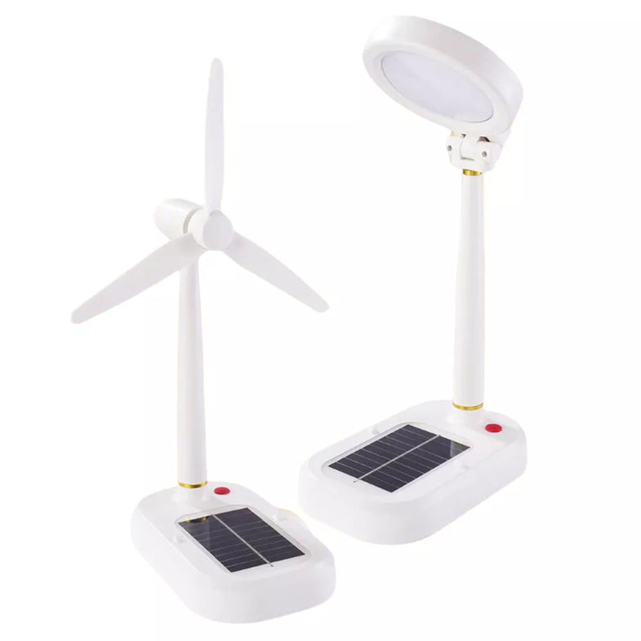 Lampa ventilator 2-în-1 cu panou solar și USB