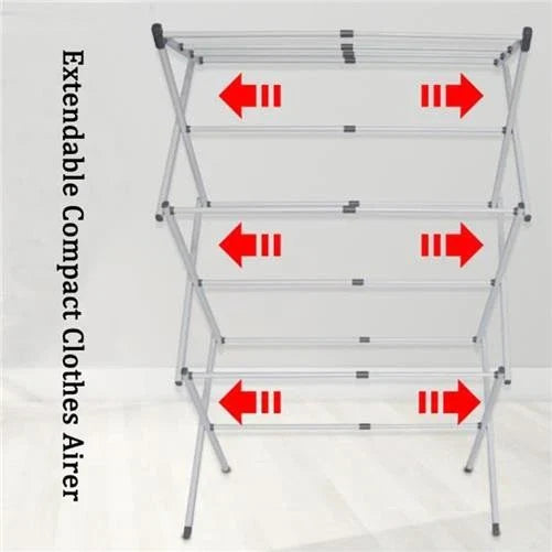 Uscator rufe metalic pliabil 3 niveluri, 11 bare, 74x103x38cm