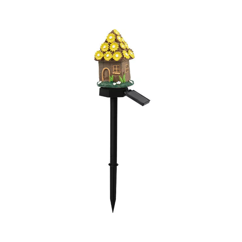 Lampa decorativa de gradina cu încarcare solara, model casuta din povesti
