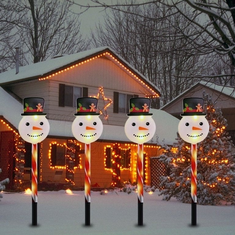 Set 5 Lampi Solare LED Mos Craciun pentru Gradina, 37 cm