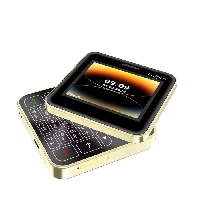 Telefon Mini i19 Pro Slide Button – 2.4", Dual SIM, 2G GSM, camera, FM, Bluetooth, butoane, deblocat