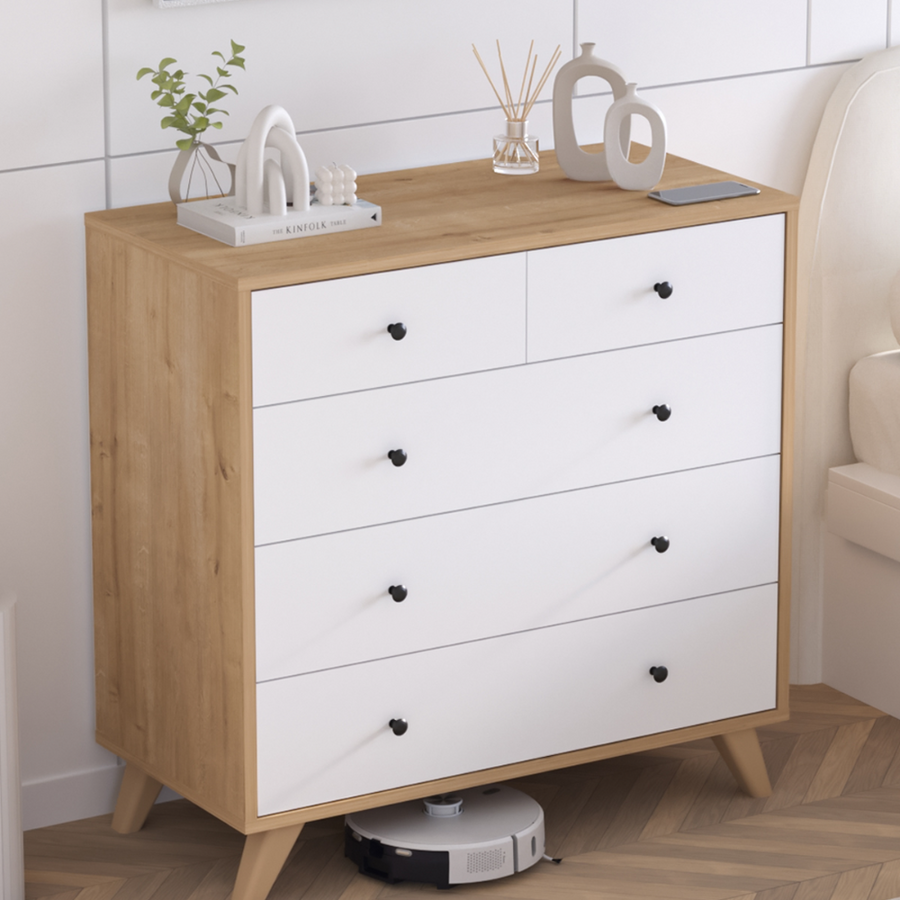 Comoda cu 5 sertare, 90 x 44,2 x 89,7 cm