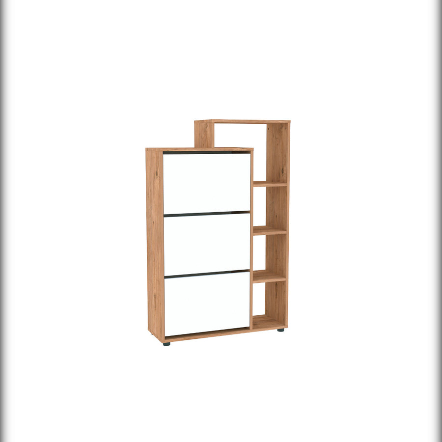Pantofar cu usi rabatabile si rafturi, 90 x 32 x 143 cm,