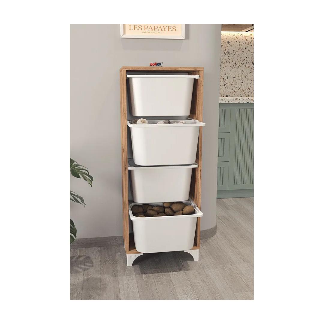 Organizator de depozitare cu 4 cosuri 45.3 x 29.7 x 116.3 cm