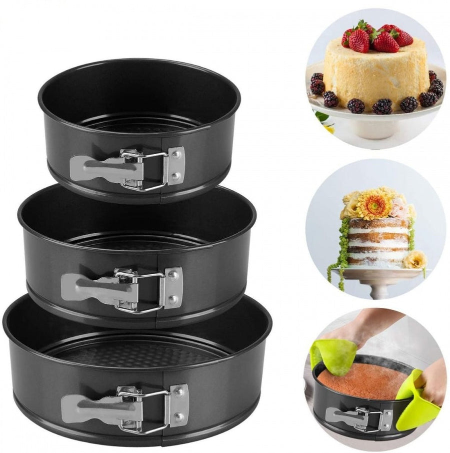 Set 3 forme rotunde pentru prajituri cu fund detasabil