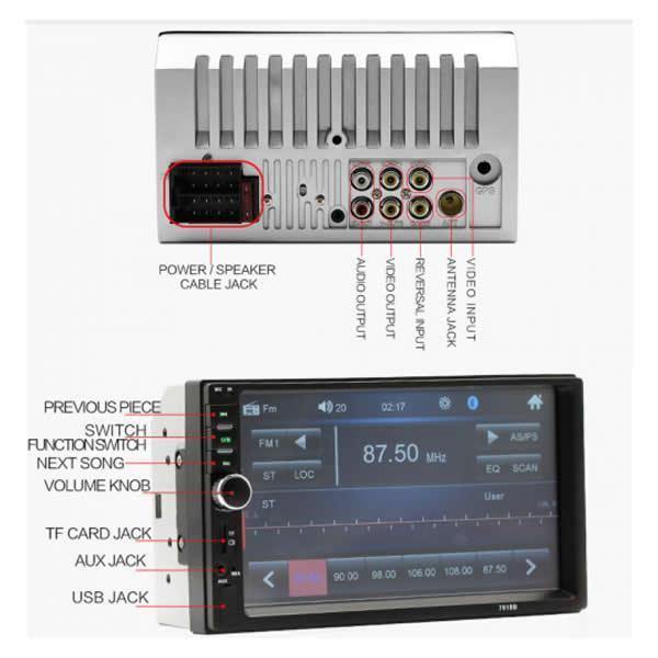 RESIGILAT - Player auto MP5 cu display touchscreen 7 inch, Bluetooth, Slot USB si MicroSD