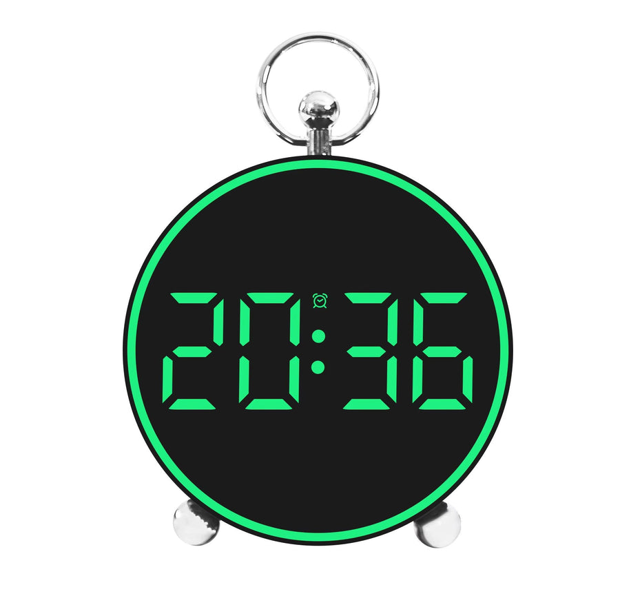 Ceas desteptator digital LED 4,4" cu afisaj color, comanda vocala si alarme personalizabile - trezeste ecranul prin bataie din palme